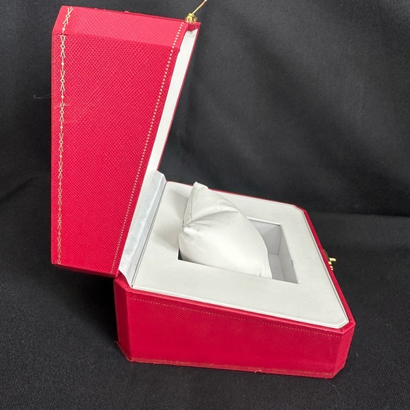 Cartier Jewelry Storage Watch Box in Red Leather Gilt Embossed - Picture 5 of 6